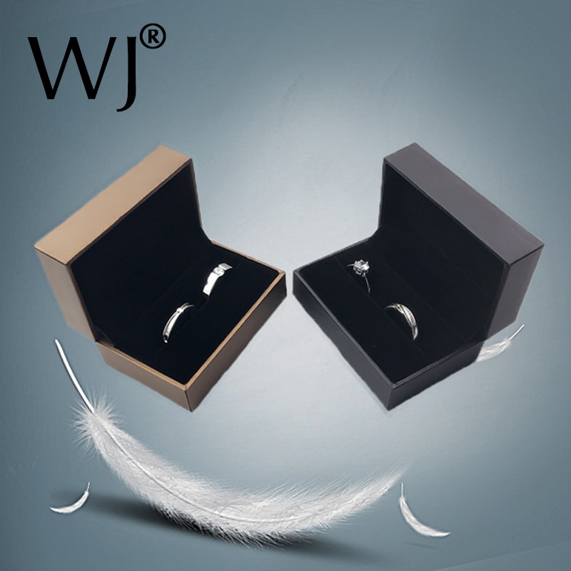 Engagement Bruidspaar Ring Doos Zwart Bruin Pu Lederen Sieraden Ringen Verpakking Geschenkdoos Earring Stud Storage Case