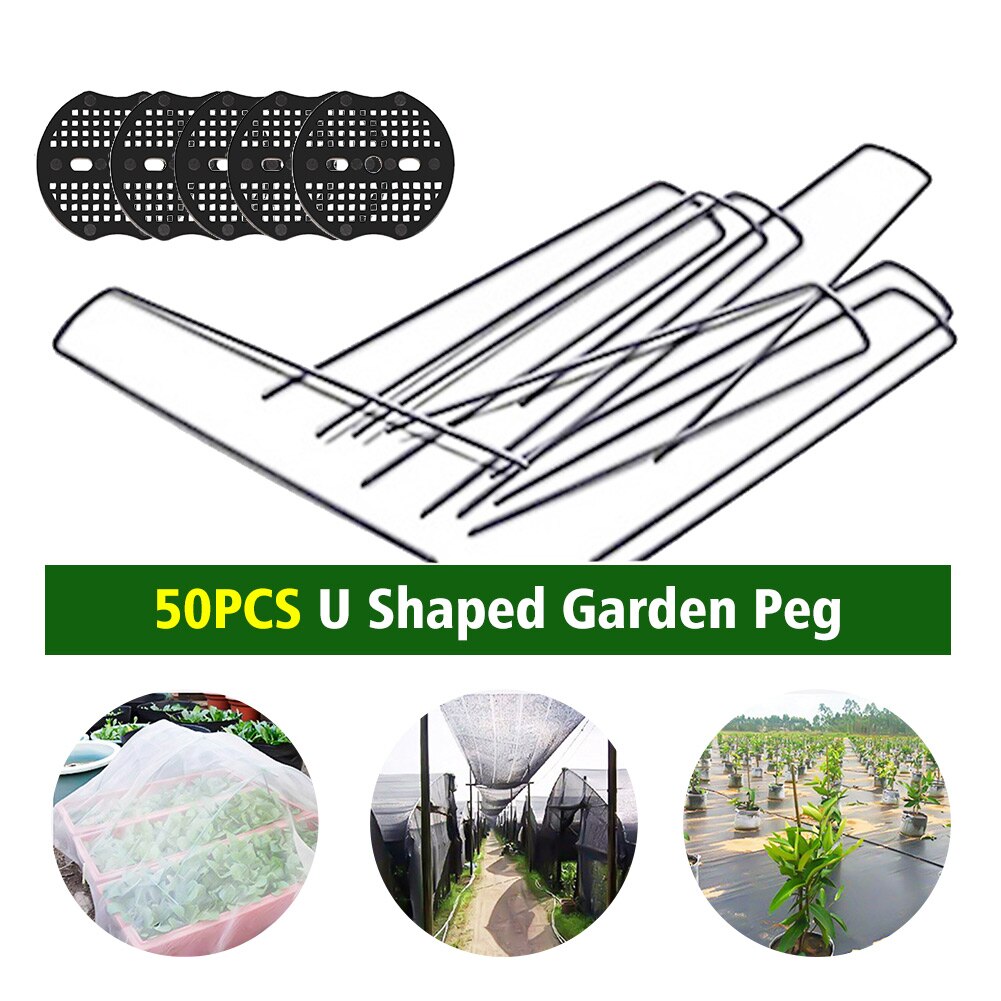 Ground Stake Galvanized Steel Pin Anchoring For Netting Home Garden Peg Reusable U Shaped Landscaping Rust Resistant Lawn Fixing
