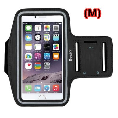 Universal Outdoor Sports Phone Holder Armband Case for apple Iphone 7 Gym Running Phone Bag Arm Band Case for xiaomi mi8 note7: black-M