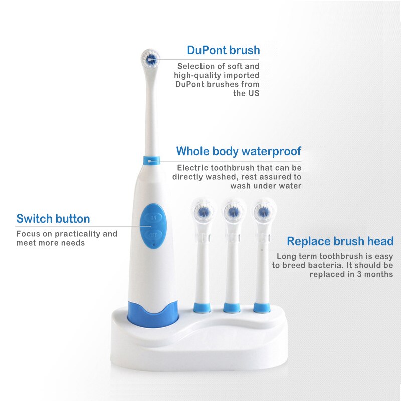 1Set Sonic Scrubber Electric Tooth Cleaning Brush Ultrasonic Dust Cleaner Whitening Waterproof Teeth Brush With Battery TSLM1