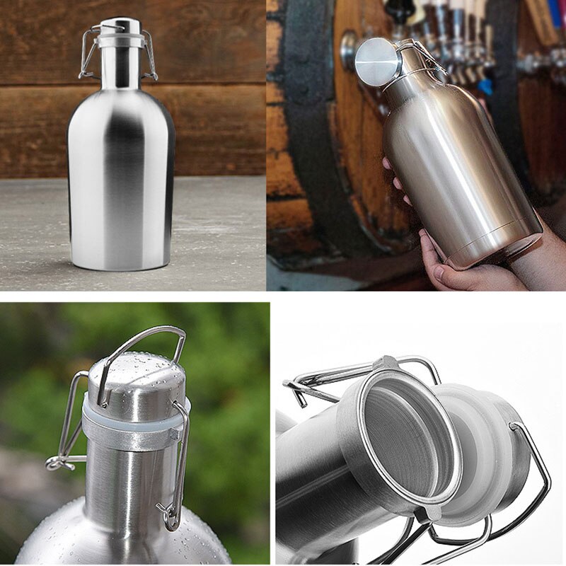 Healthy Beer Barrels Pot Stainless Steel Wine Barrel 1L 1.5L 2L Bottle Double Wall Drink Kettle Wine Jugs Barware