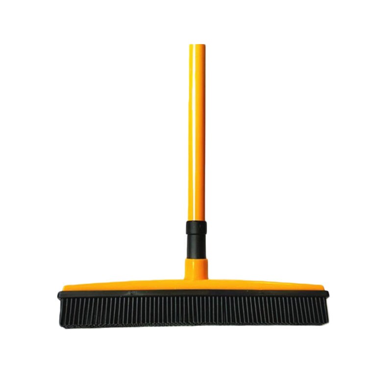 Adjustable Rubber Broom Hair Dust Scraper Pet Brush Carpet Cleaner Sweeper Wash Mop Floor Telescopic Wipe Window Cleaner: Orange