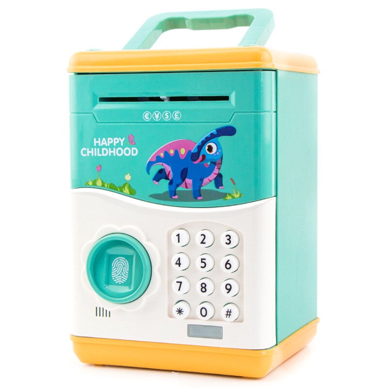 Elektronische Spaarpot Mini Atm Coin Money Saving Box Voor Kinderen Speelgoed Automatische Vingerafdruk Open: D