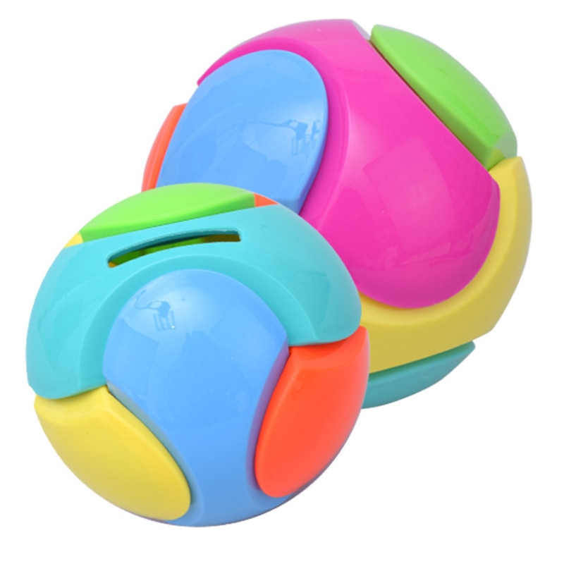 Sparegris plast samling puslespil farverig rund bold 3d puslespil intellektuel uddannelse legetøj til børn