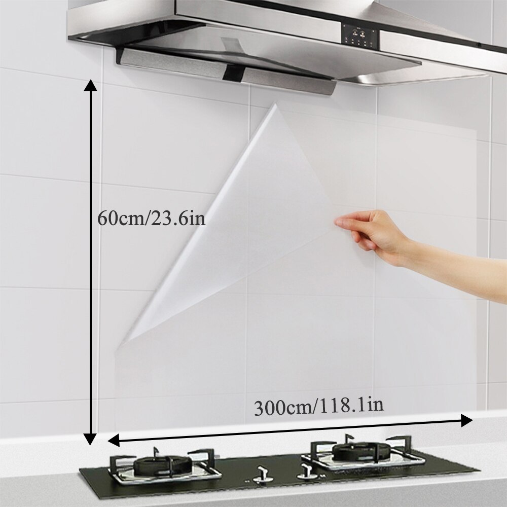 60*300cm Transparent Öl Trennung Wand Aufkleber Küche Fliesen Aufkleber Möbel Schutz Wärme-beständig Wand Aufkleber