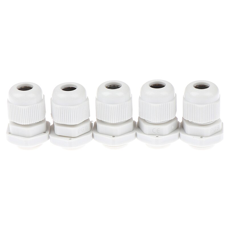 5Pcs PG9 Plastic Waterproof Connector Gland 4-8mm Dia Cable: B