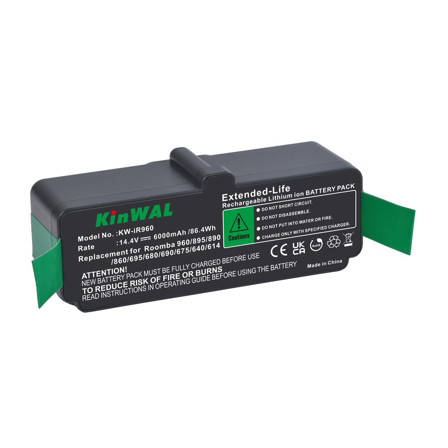 6000mAh Li- ion Battery for iRobot Roomba 500 600 700 800 900 Series and Vacuum Cleaner 895 890 860 695 680 690 675 640 960 980