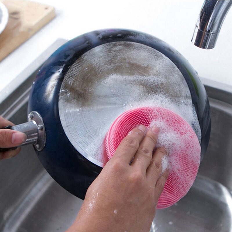 Esponja mágica de silicona para lavar platos, cuenco, cepillo de limpieza, estropajo multifunción, olla, sartén, cepillos de lavado, Limpiador de cocina herramienta de cocina