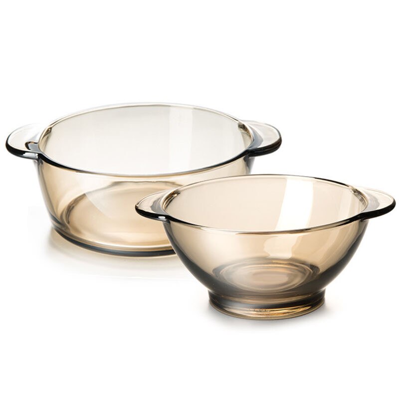 Cuenco para horno de cocina, vidrio templado resistente al calor, doble ASA, Bol para verduras frescas, Bol para sopas y ensaladas, solo horno microondas