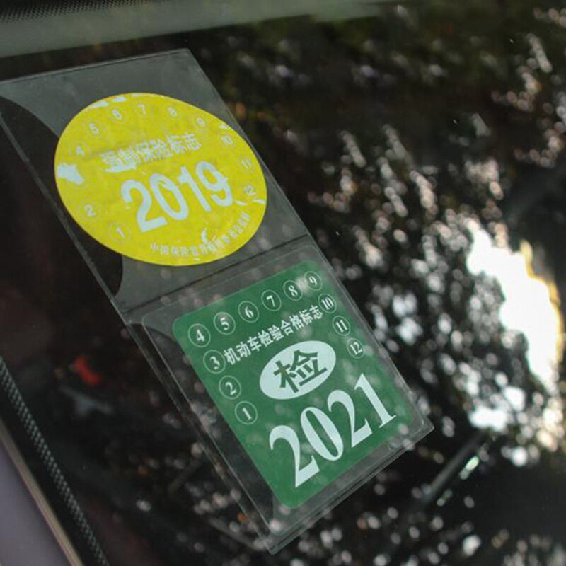 Car Insurance Stickers Tear-free Bag Annual Inspection Compulsory Car Windshield ESD Sticker Car Accessories Car Inspect Sticker