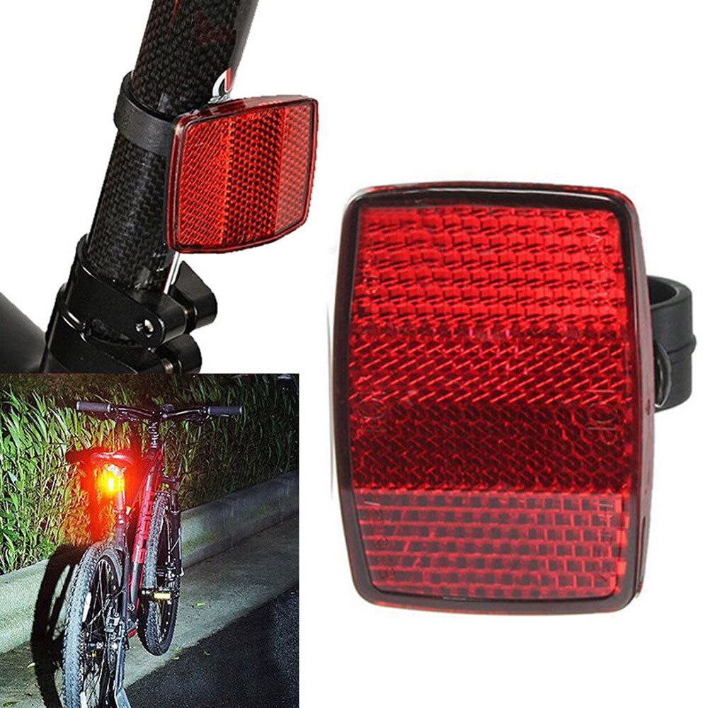 1 unidad de luces de bicicleta para exteriores, soporte de manillar, Reflector seguro para bicicleta, luz delantera trasera de bicicleta, rojo/blanco, accesorios de bicicleta #30