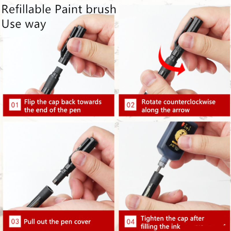 Refillable Paint Brush Chinese Japanese Calligraphy Watercolor Pen Art Painting Supplies