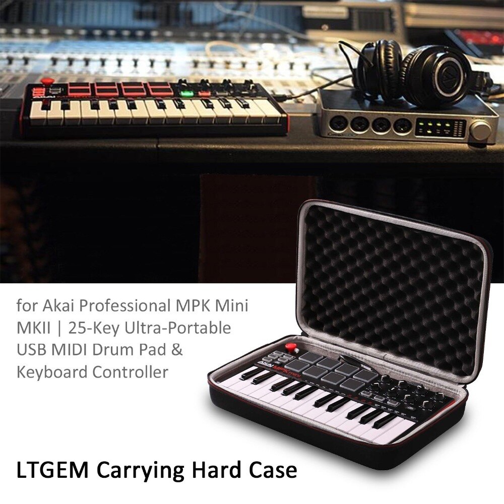 LTGEM – sac de voyage pour Akai, pour MPK Mini MKII et MPK Mini Play , avec contrôleur de clavier et de batterie MIDI USB à 25 touches