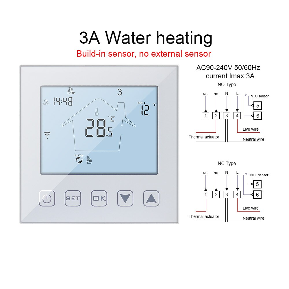 Tuya WiFi termostato sistema di controllo della temperatura intelligente per acqua/riscaldamento a pavimento elettrico caldaia a Gas funziona con Alexa Google Home: 3A Water Floor Heat