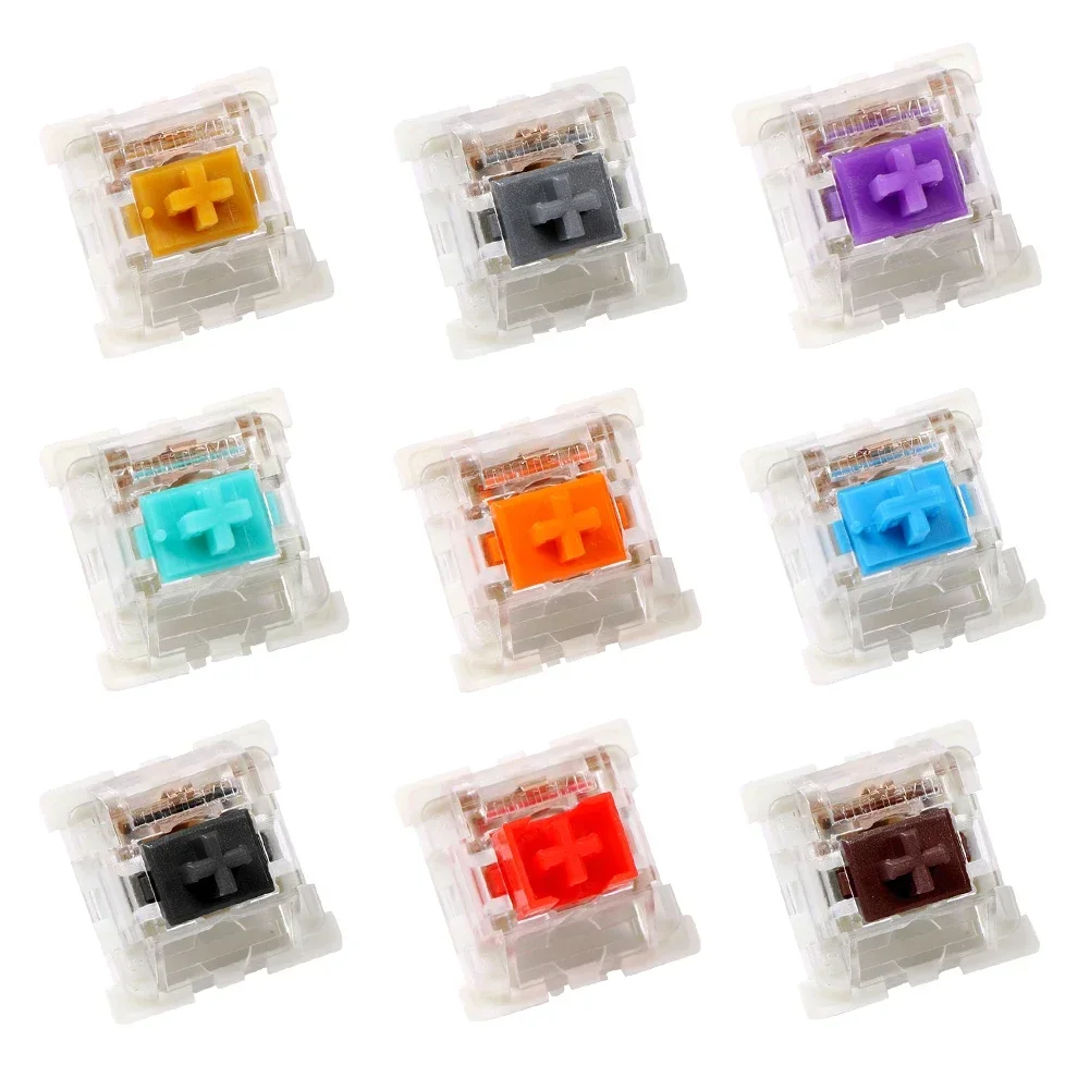Outemu Stille/Clicky Schakelaars Mechanische Toetsenbordschakelaar 3pin Smeermiddel Rgb Gaming Mx Schakelaars Lineaire Tactiele Multicolor Transparant
