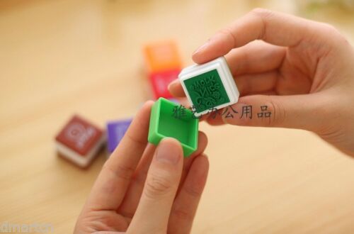 Set of 6pcs Teachers Self Inking Stamps Stamp School Praise Reward Stamps Stickers Kids Cartoon Stamps