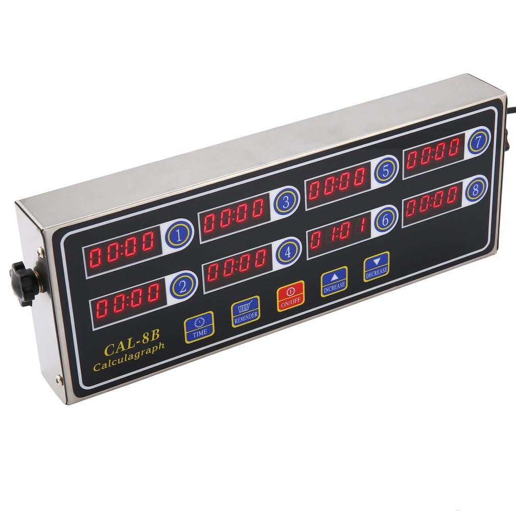 1PC Portable Calculagraph 8 Channel Digital Timer Kitchen Cooking Timing LCD Display Clock Shaking Reminder 220V