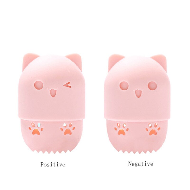 Kitten Soft Silicone Powder Puff Drying Puff Blender Beauty Sponge Travel Case Holder Sponge Egg Capsule Display Rack Egg