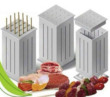 Lätt grill kebab maker kött brochetter spett maskin bbq grill tillbehör verktyg med 16 spett