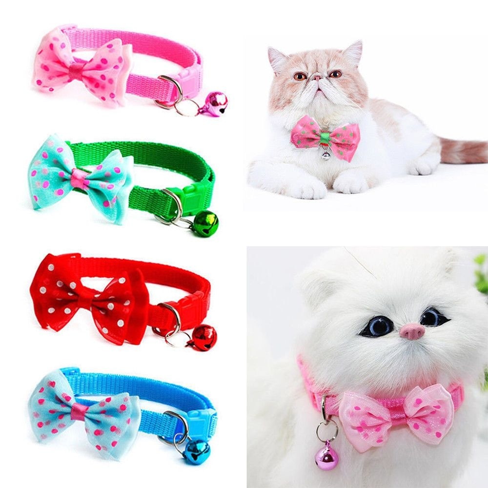 Puppy Adjustable Cute Necktie Dog Cat Pet Collar Nylon Bell Kitten Candy Color 1pc Bow Tie Bowknot Likesome