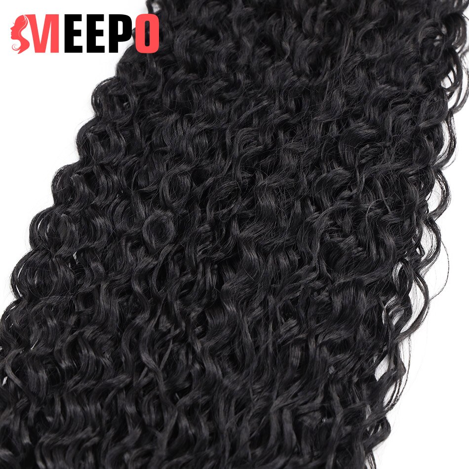 Water Wave Curly Hair Bundles Synthetic Hair Weave 9 Bundles/Pack Color 1# Black High Temperature Heat Resistant Fiber 28inches