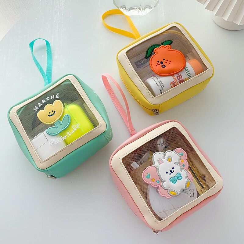 Bentoy Milkjoy Korea Rabbit Orange Flower Cosmetic Case women Daily Makeup Bags Cute Home Storage Case Bag Pouch