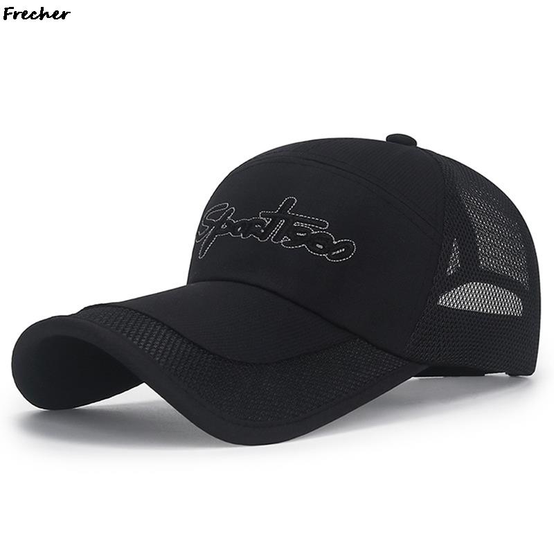 Gorra de béisbol con visera larga para hombre y mujer, gorro de béisbol con visera grande de 2022 cm, de secado rápido, malla transpirable, ajustable, Unisex, 10,5: BK