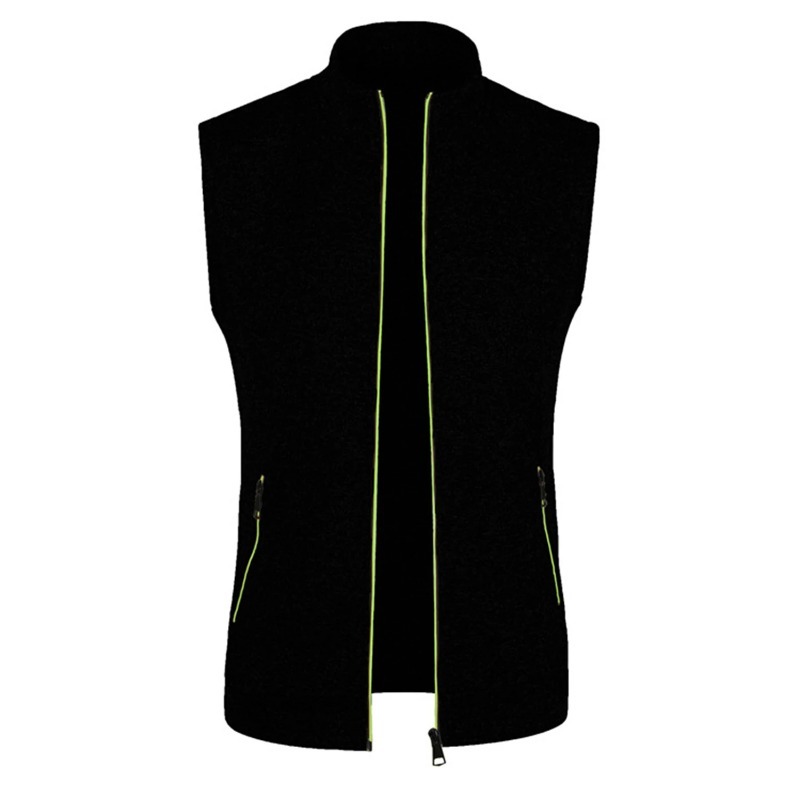 Cappotti senza maniche con cerniera da uomo autunno maglioni dolcevita da esterno traspirante tinta unita streetwear giacca gilet uomo top atletici: S / Borgogna