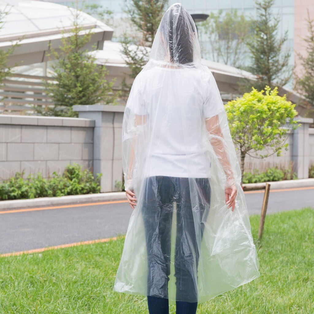 100PCS Disposable Raincoat Adult Emergency Waterproof Poncho Travel Hiking Camping Rain Coat Unisex Rainwear Camping Rain Coat