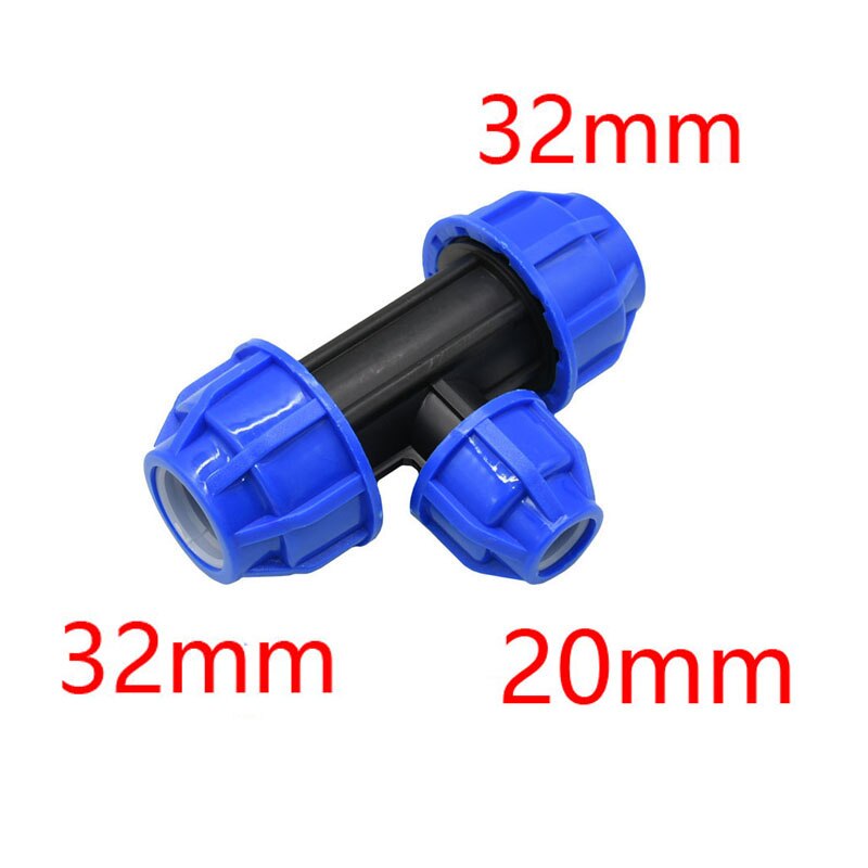 T-type 20mm 25mm 32mm pvc pe tube tee water splitter 1/2 3/4 1inch water pipe reducing tee connector 1pcs