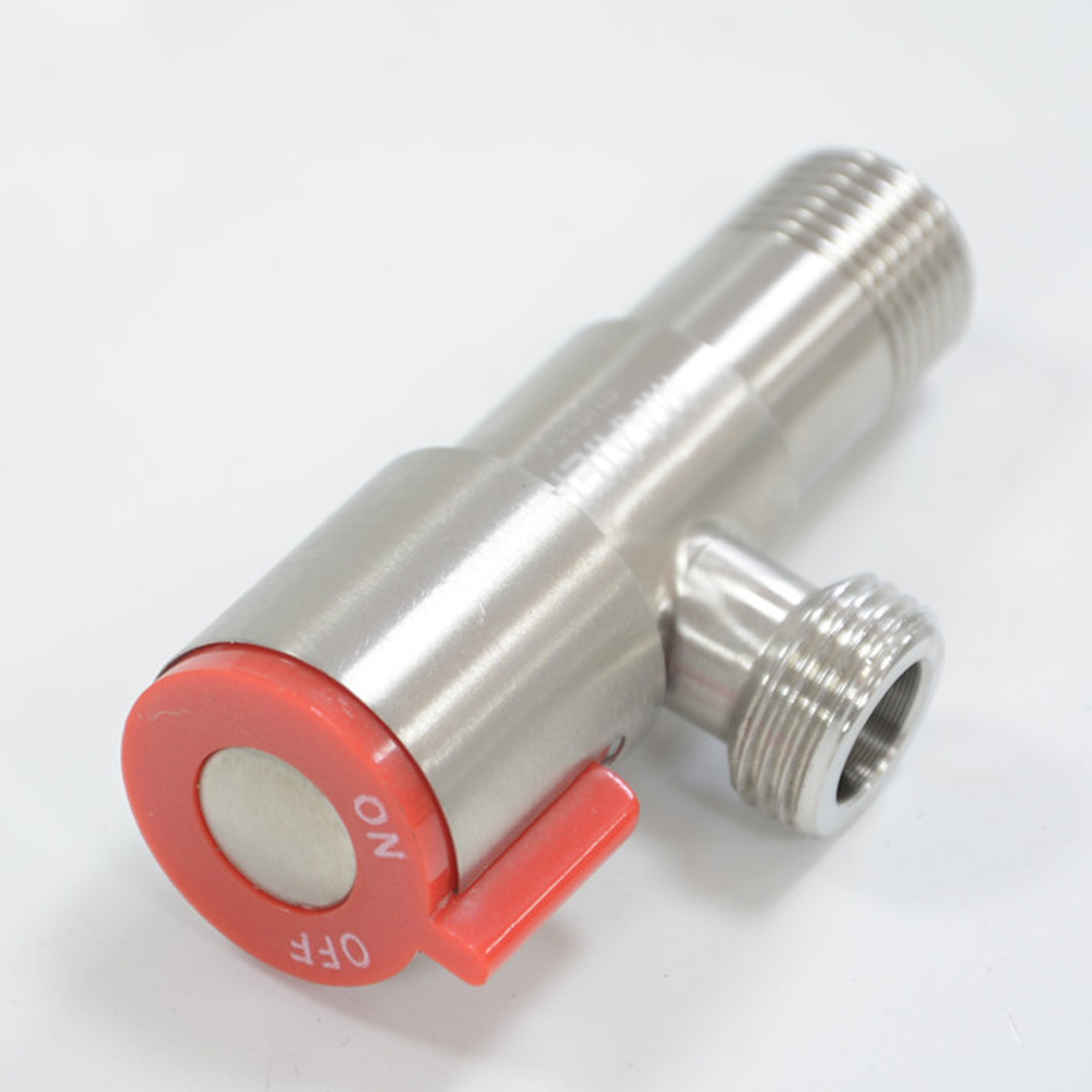 SUS304 stainless steel and cold water triangle valve flow control valve three-way valve G1/2 thread bathroom angle valve