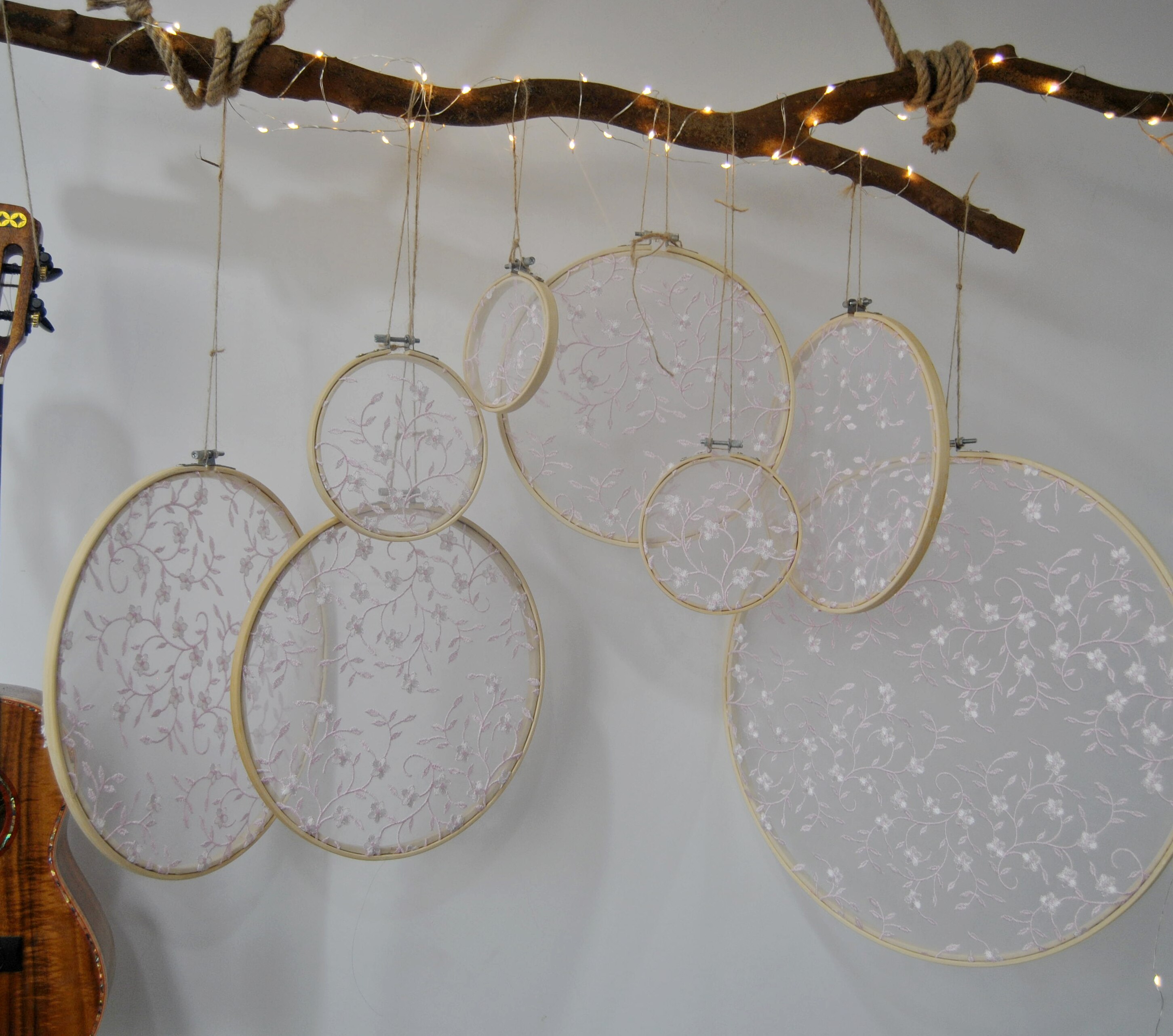 Tenture murale rêve dentelle receveur fond de mariage décorations de fête doux décor à la maison rose organza broderie décor No.KBQN1501