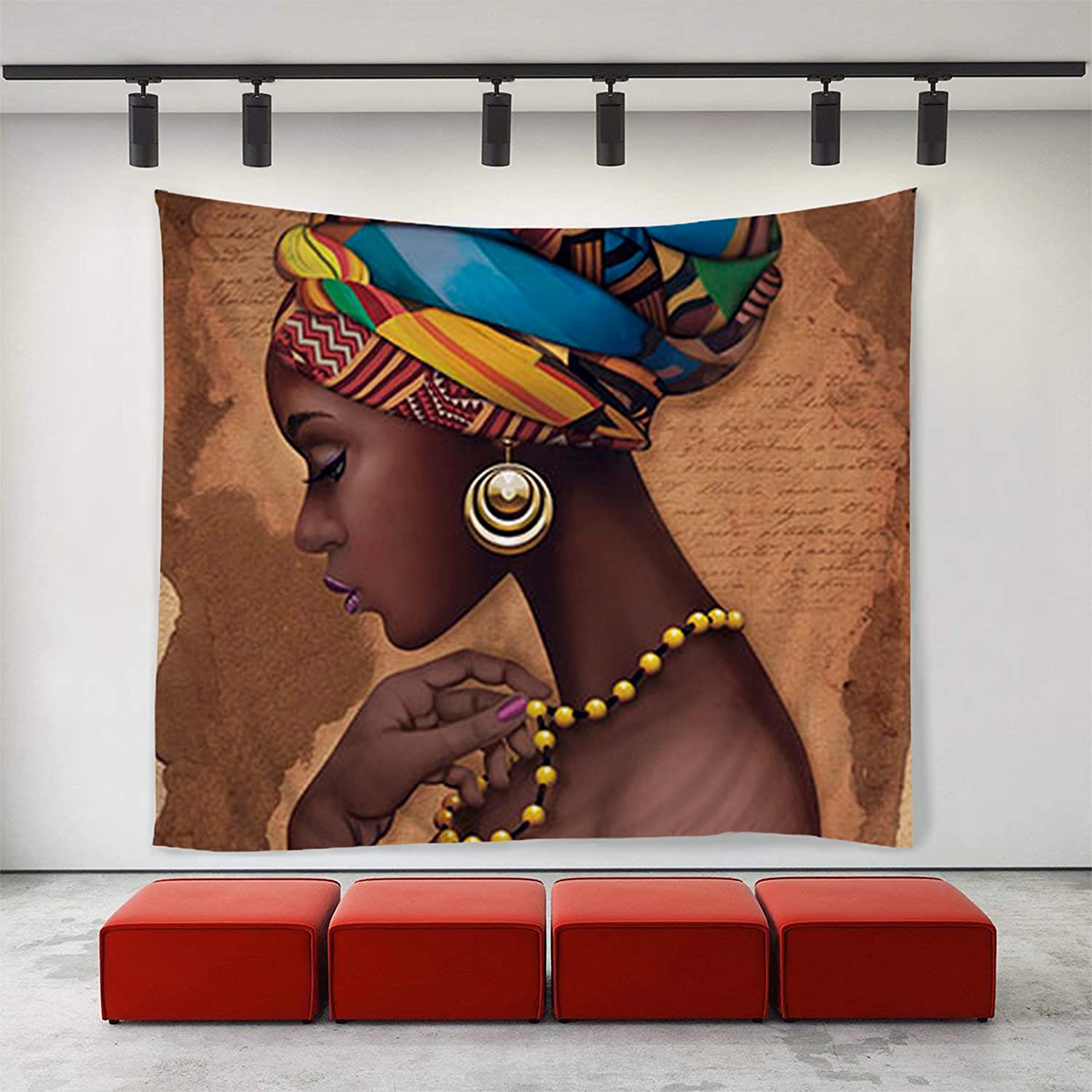 Traditional African Women Black Tapestries Wall Art Hippie Bedroom Living Room Dorm Wall