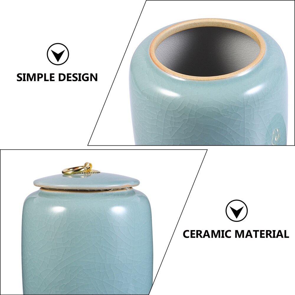 1 Pc Insect-proof Grains Jar Ceramic Honey Pot Multipurpose Storage Jar )