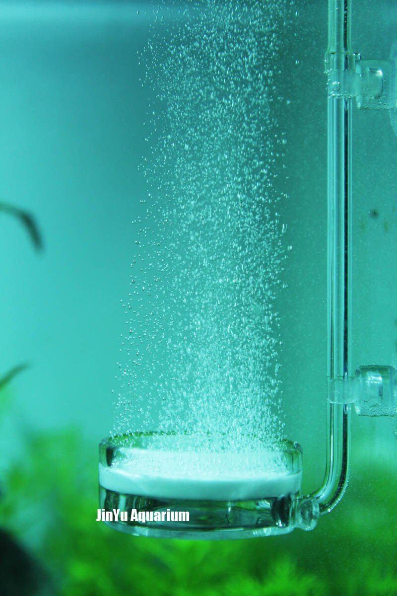 NAG glas CO2 diffuser verstuiver plat bodem 3.8cm 5cm mini nano zuignap aquarium water plant grow bevorderen