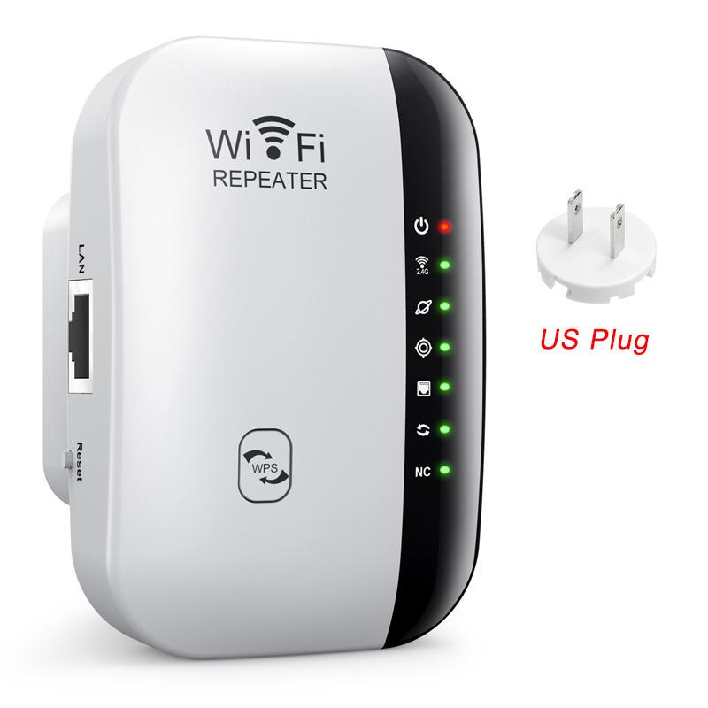 Drahtlose Wifi Repeater 300Mbps Netzwerk Wi-Fi Range Extender Router 2,4G Signal Verstärker Antenne Booster Access Point: WHITE