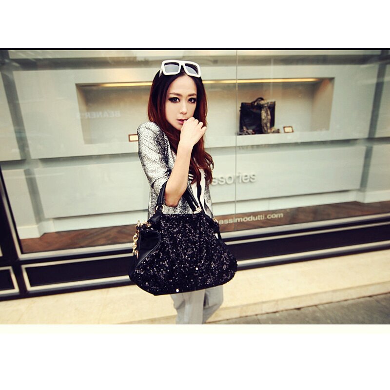 Glitter Schulter Tasche Pailletten Zipper Kette Wolke Tasche Große Kapazität Frauen Slant Knödel Tasche Handtasche
