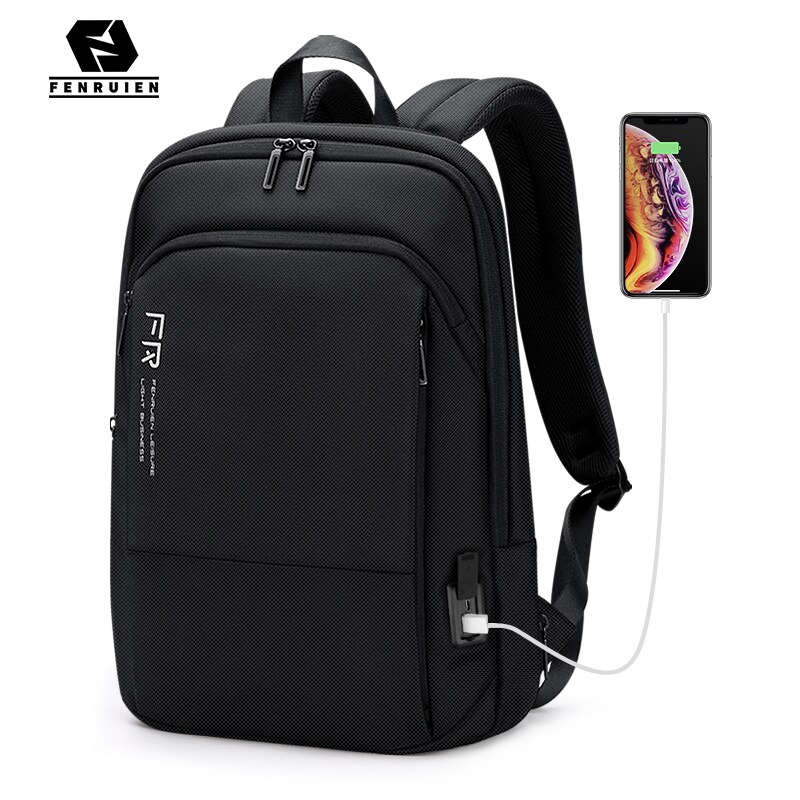 Fenruien Männer Rucksack Business Erweiterbar Rucksack 15,6 Zoll Laptop Rucksäcke Reise Wasserdichte USB Lade Männlichen Schule Taschen: Default Title