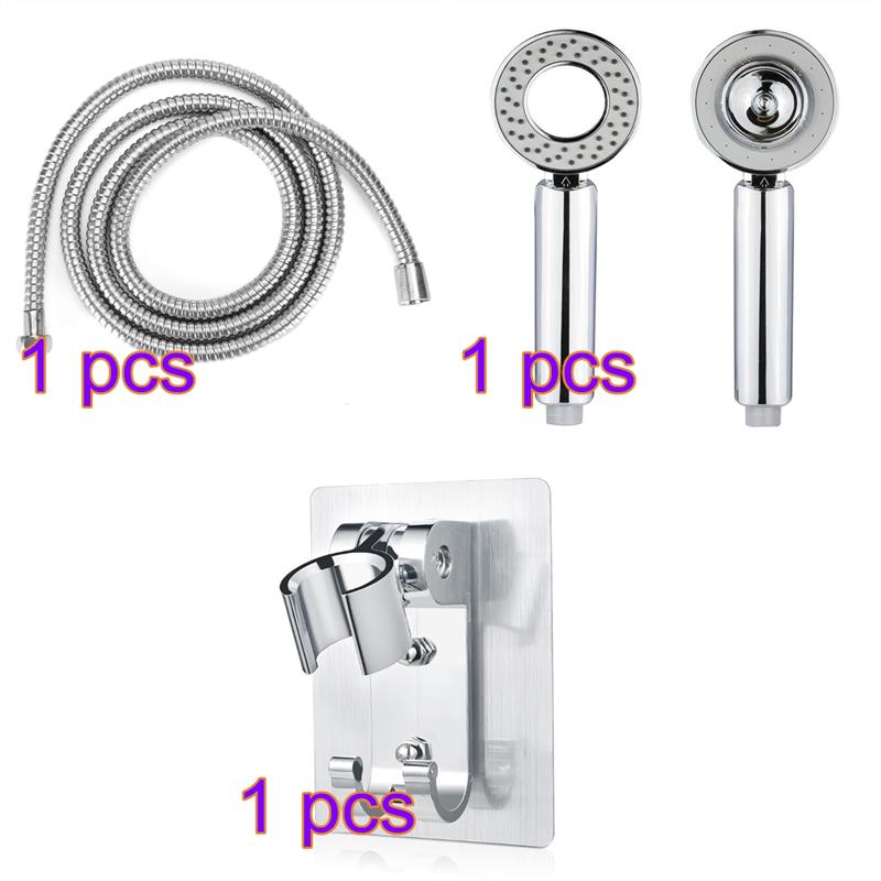 Double-sided Shower Head Water Saving Round ABS Plating Bath Shower High Pressure Handheld Hand Shower: 1 set