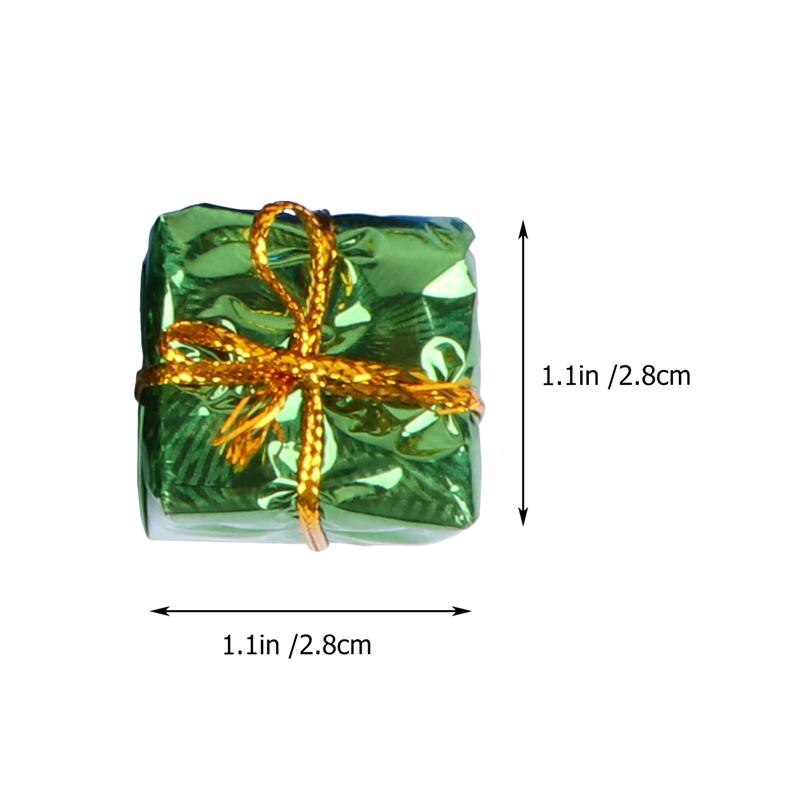 Et sæt  of 24 stk juletræ små kasser hængende dekorationer ornamenter juletræ lille taske (tilfældig farve)