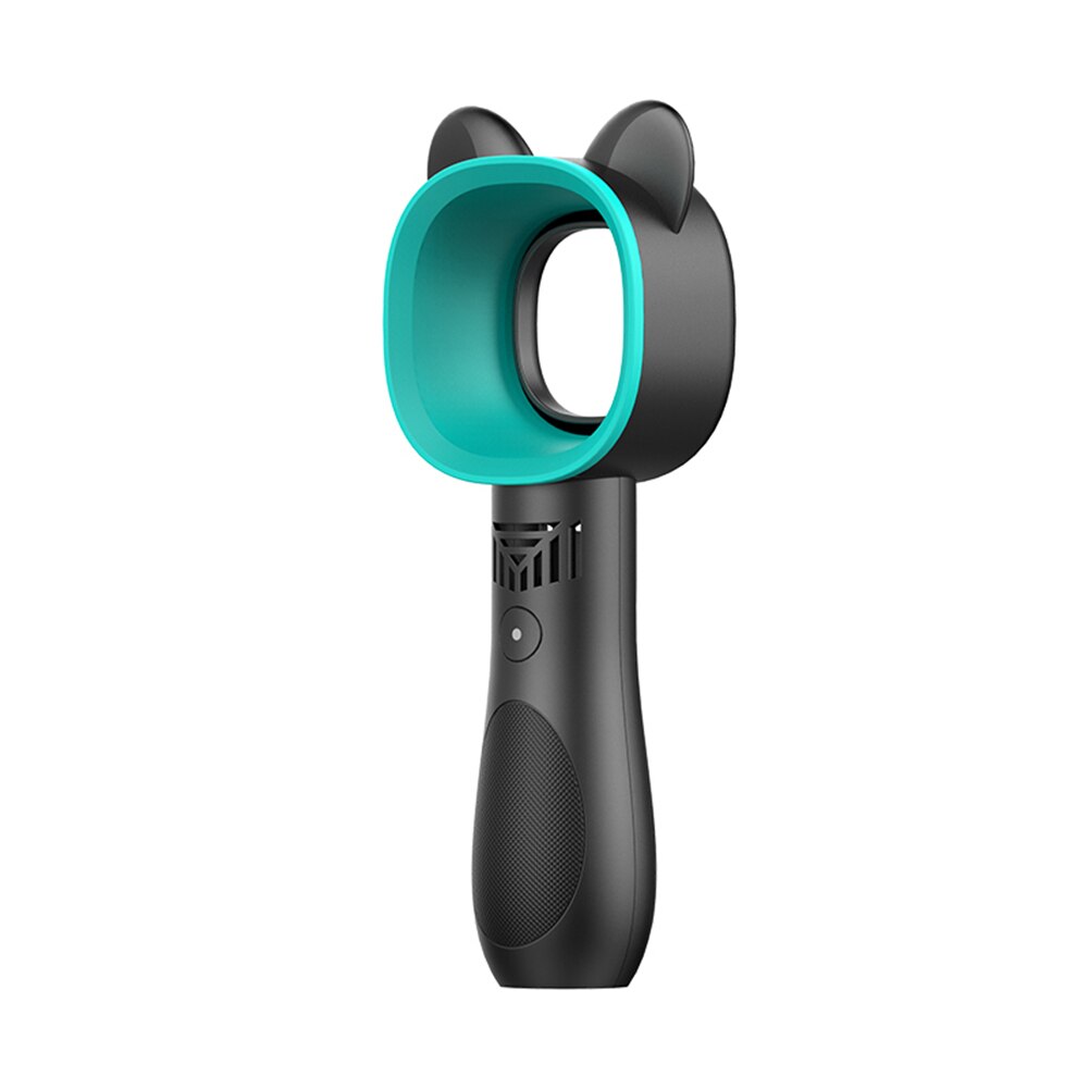 Mini ventilador sin aspas, carga USB, orejas de gatos de dibujos animados, 3 velocidades, portátil para el hogar, Oficina DC120: Black