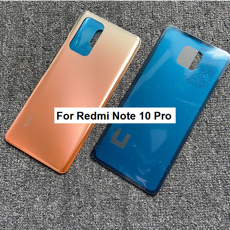 Battery Cover For Xiaomi Redmi Note 10 Pro 5G Max Back Housing Glass Rear Door Case Panel With Adhesive Sticker: Note 10 Pro gold
