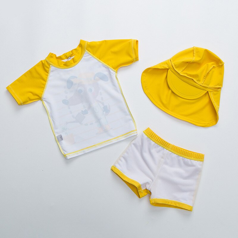 Jongens Badmode Cartoon Print Kinderen Zwemmen Pak Uv 50 Zon Beschermd Drie Stukken Split Baby Bad Kleding Kids Beach Wear