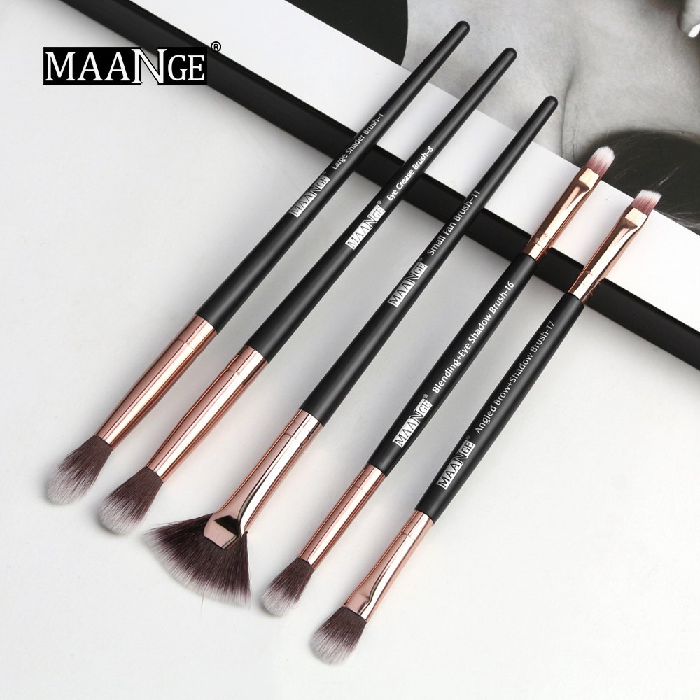 Maange pro 3/5/6 makeup børster sæt øjenskygge blending eyeliner øjenvipper øjenbryn børster til makeup bærbart øjenbørste sæt