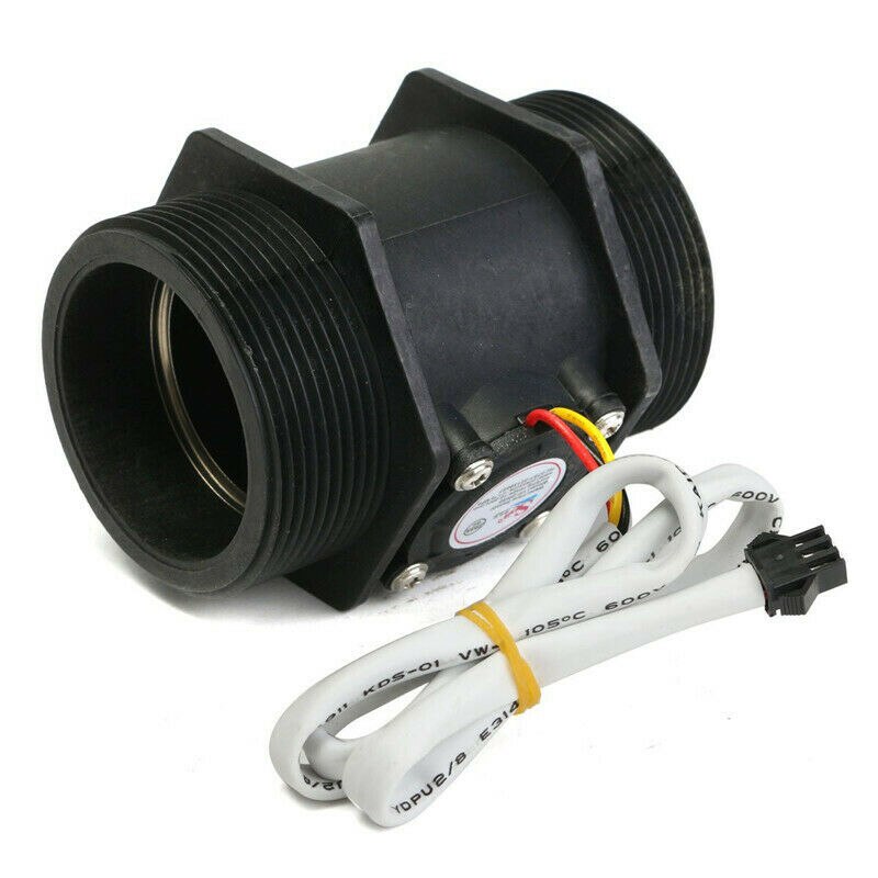 2 tommers flow vannsensor måler+lcd display kvantitativ kontroll 1-9999l/ min
