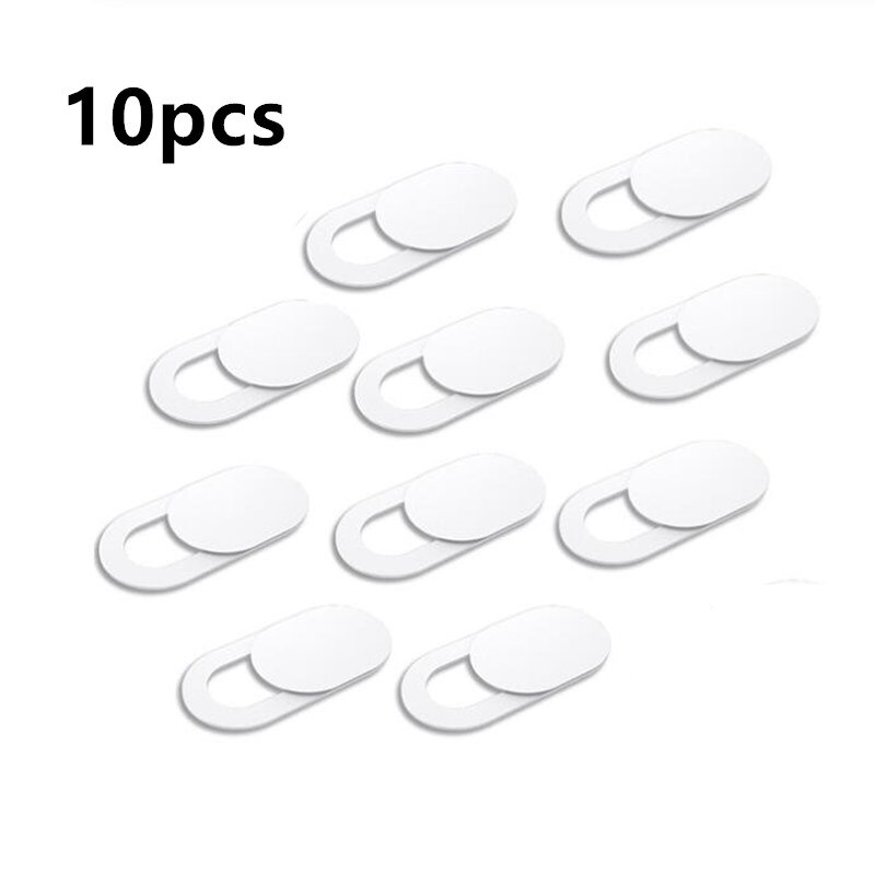 10PCS Webcam Cover for Laptops Antispy Portable Camera Cover Slider Pink For Phone Xiaomi iPad PC Macbook Tablet Privacy Sticker: 10 PCs T1 White