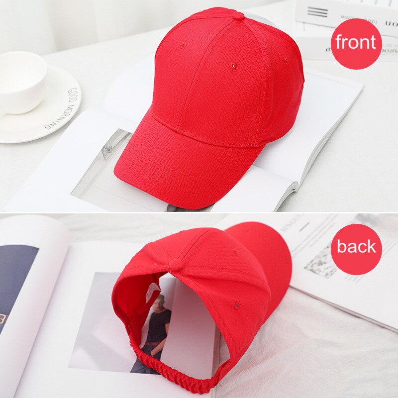 Hestehale baseball cap kvinner snapback lue kvinnelig sommer sol hatter utendørs casual sport kvinner cap lue cap gorras: Rød