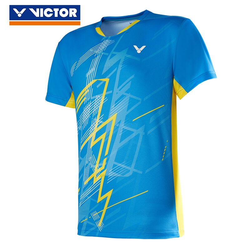 VICTOR deportes nuevos chaqueta Camiseta de manga corta traje de bádminton para hombres y mujeres 00004: XXL / Negro