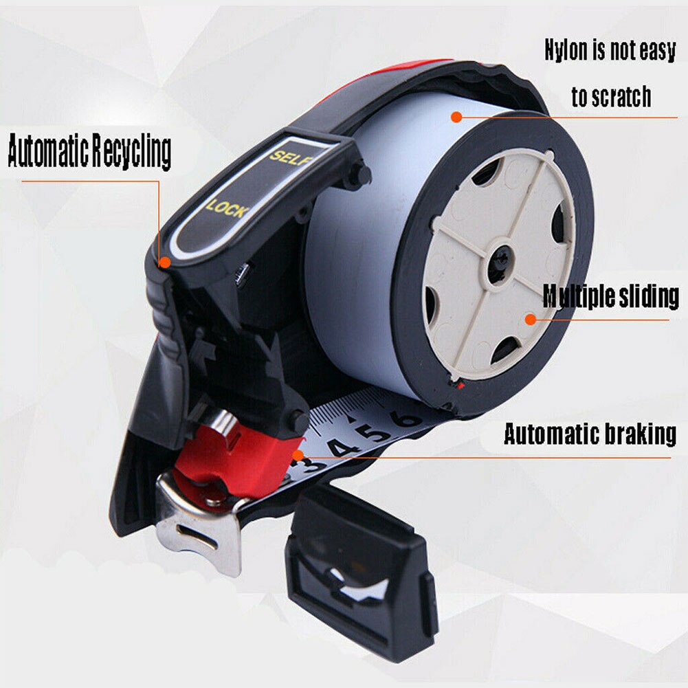 Steel Measurement Automatic Retractable Wrist Strap Inch Metric Work Tape Measure Tools Ruler Roll Woodworking Self Lock