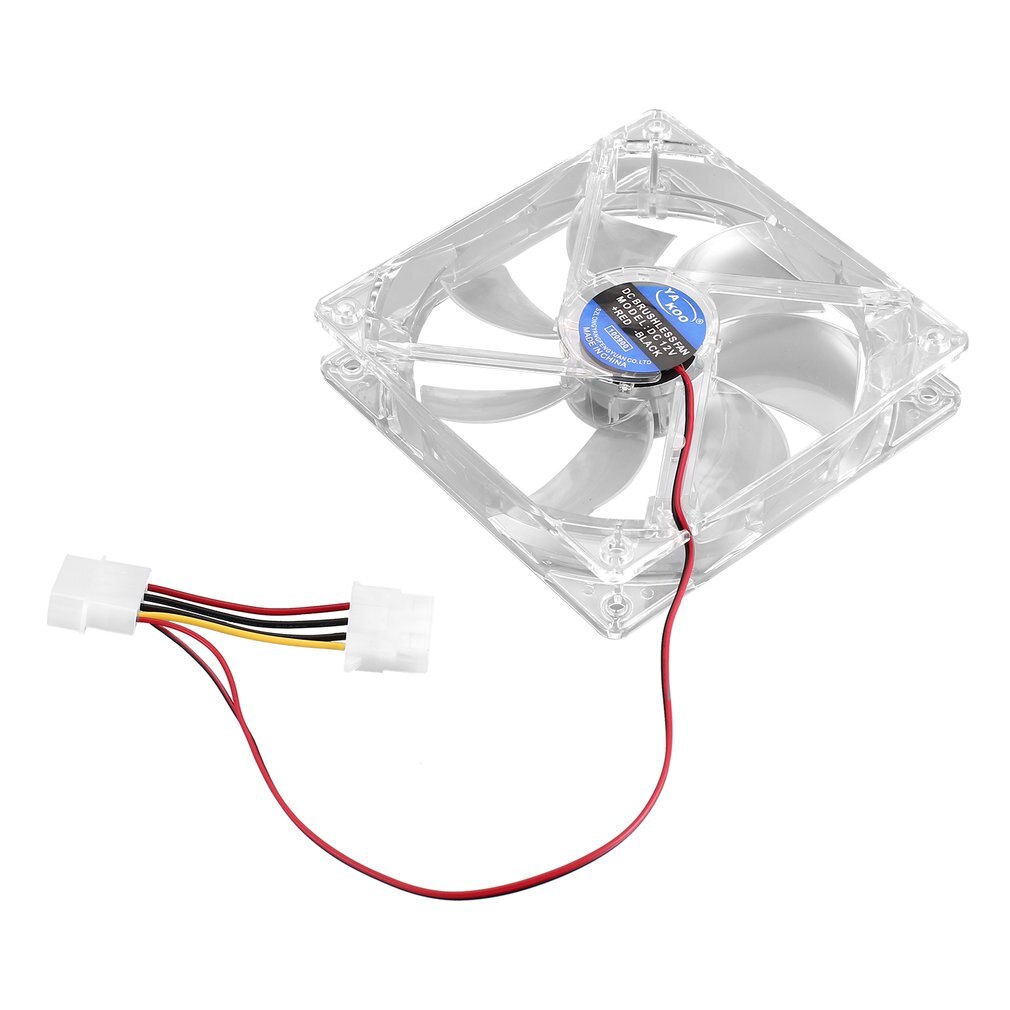 4 Pin PC Computer Clear Case Quad 4-LED Light 9-Blade CPU Cooling Fan